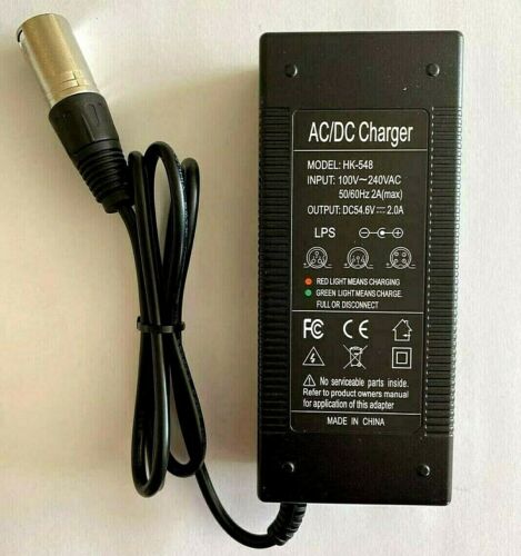 54.6V 2A Charger Adapter For 48V Li-ion Battery E-bike Electric