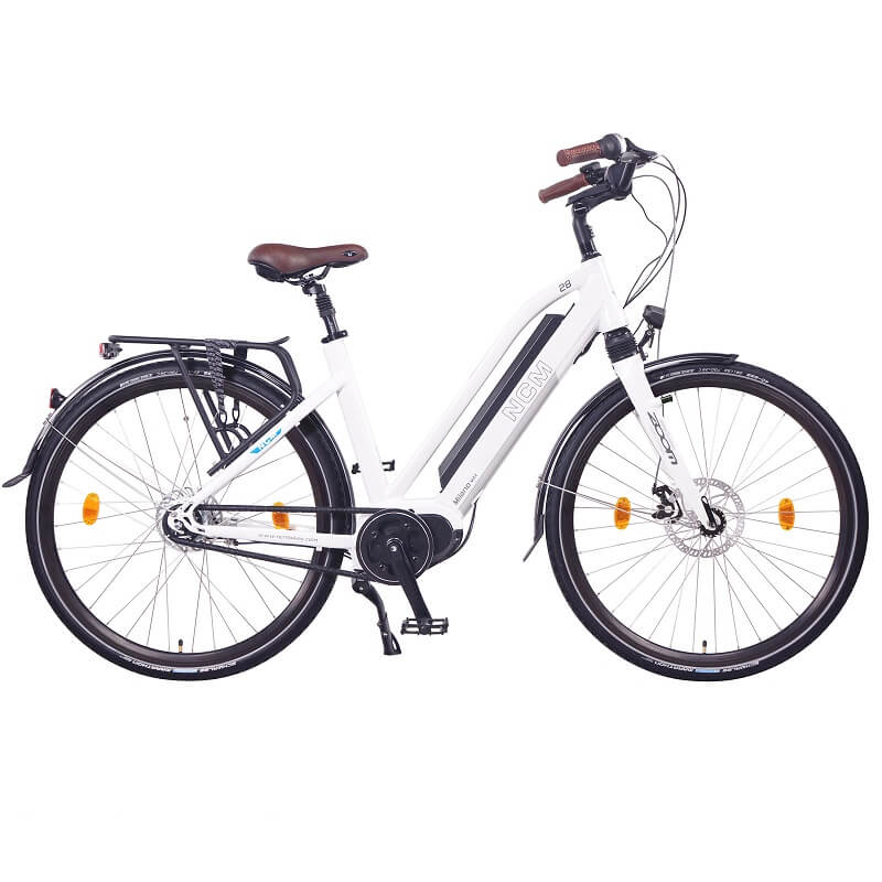 NCM Milano Max N8R Trekking E-Bike, City-Bike, 250W Motor, 36V 16Ah 576Wh Battery [White 28