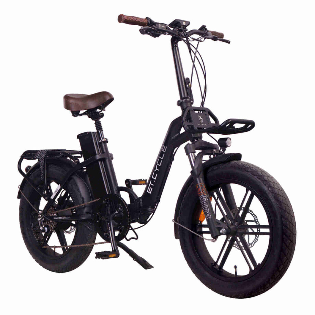 ET-CYCLE F720 48V 15Ah, 720Wh Foldable E Bike [Matt Black 20